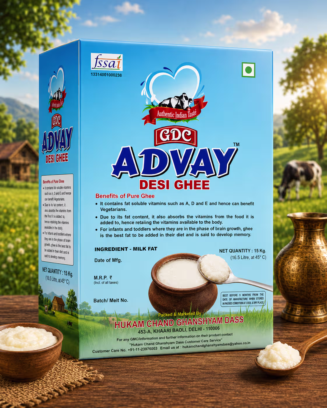 Advay 15KG Desi Ghee Bufallo
